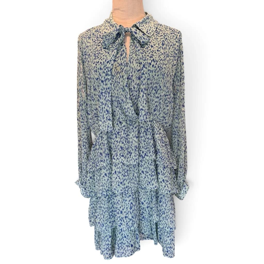 Vestido Verde con volados Mangas Largas