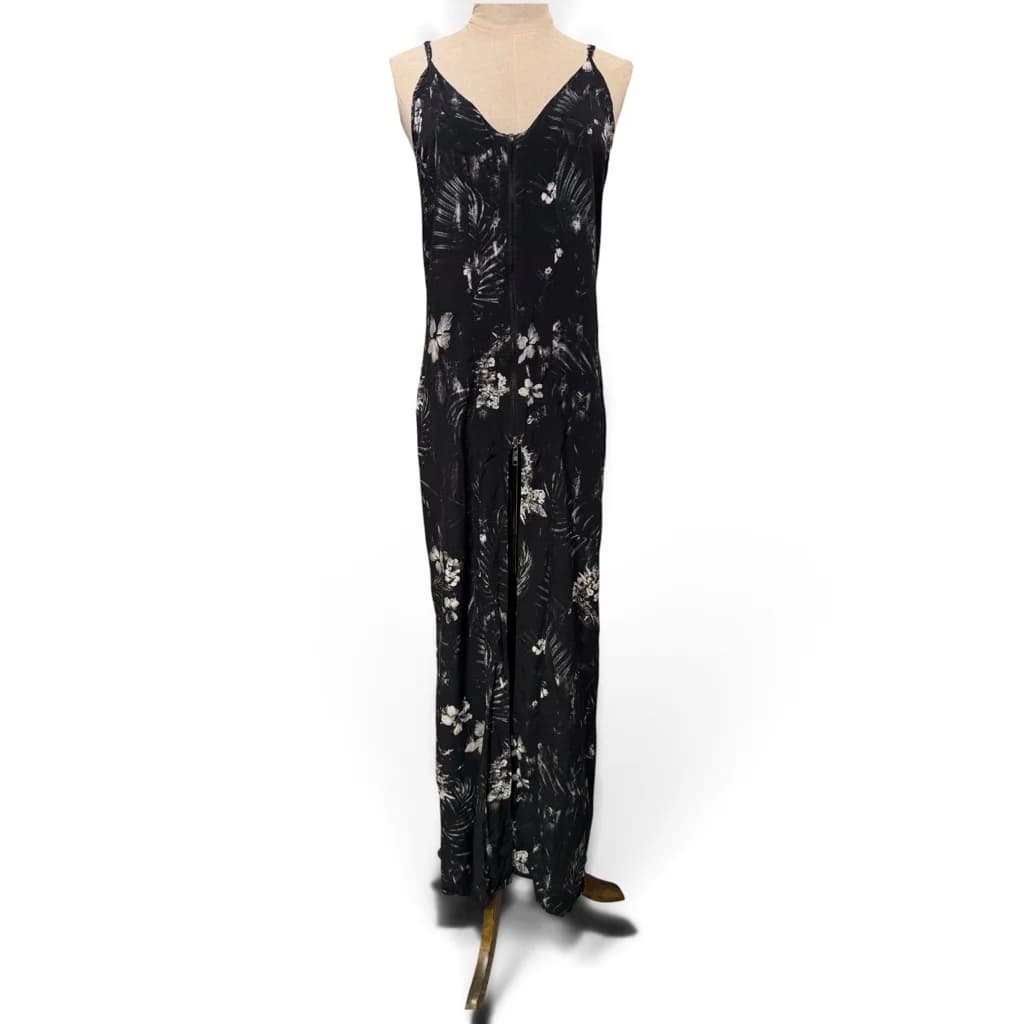 Blusa Negra Larga Estampada