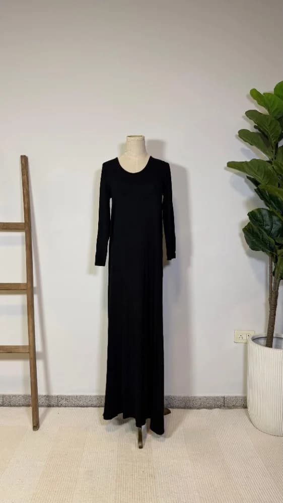 Vestido Basico Negro Mangas 3-4