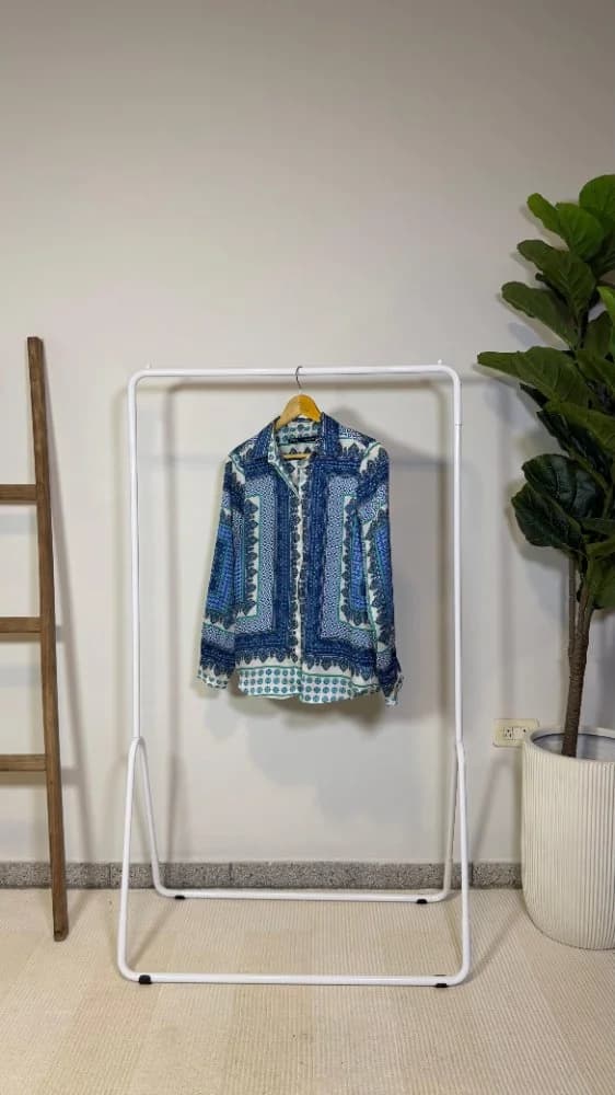 Camisa Mangas Largas Azul Blanco Verde