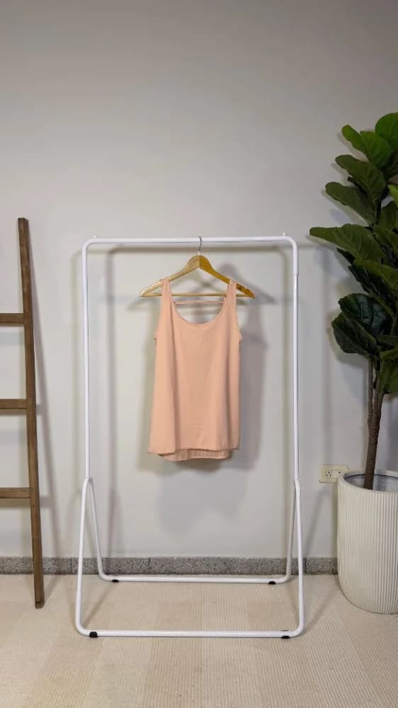 Camisilla salmon lisa frente espalda calada