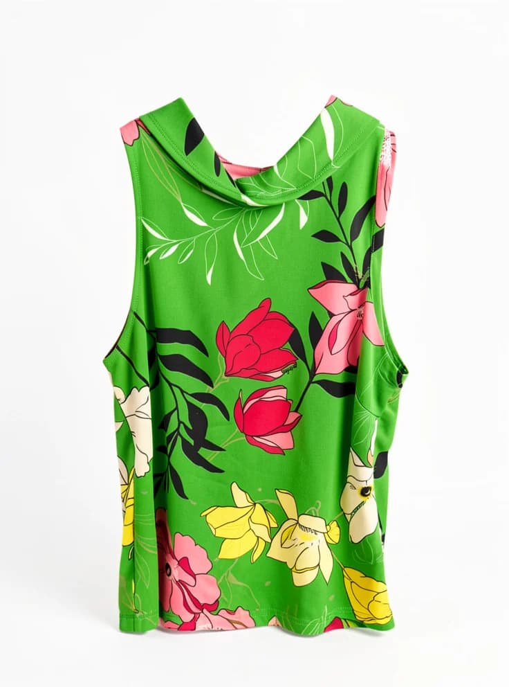 Blusa verde floreada