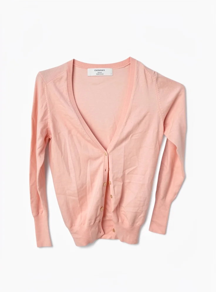 Cardigan rosado con botones