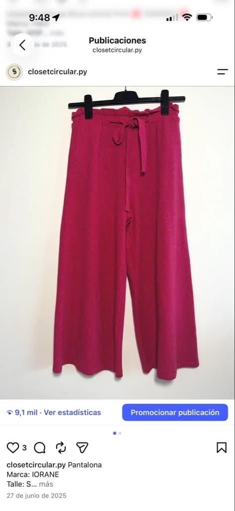Pantalon fucsia Wide Leg