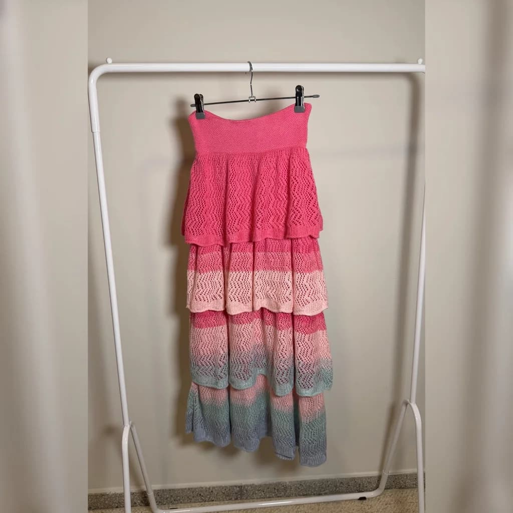 Pollera tejida con volados