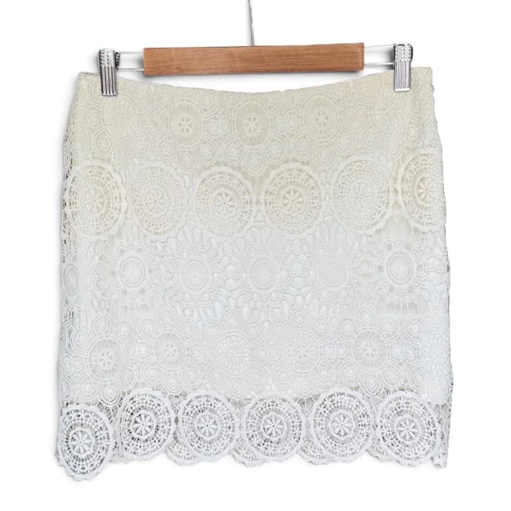 Pollera Blanca Corta Guipur