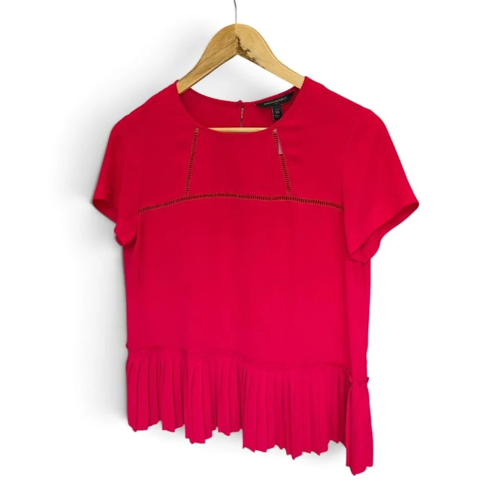 Blusa Roja con volados pllizados