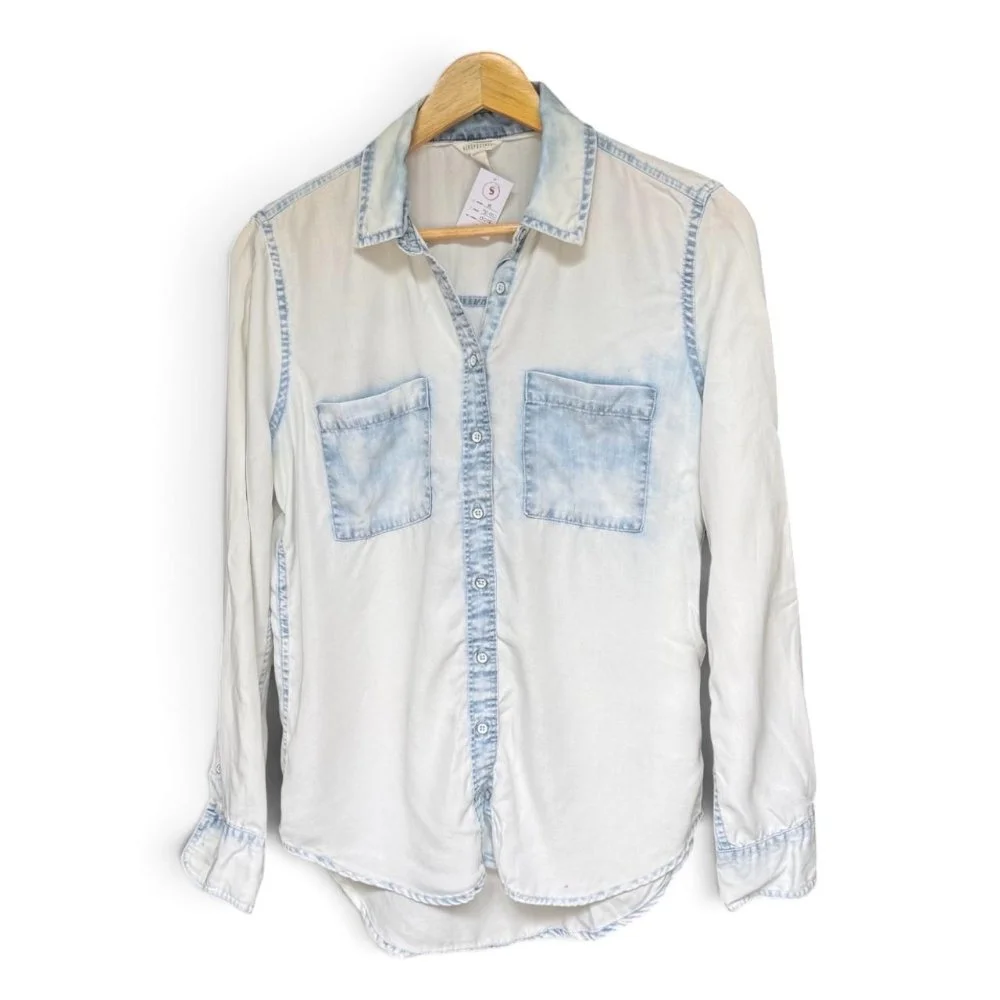 Camisa Celeste Tye Die Mangas Largas