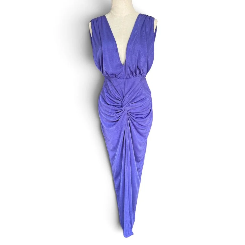 Vestido Lila Elastizado Midi