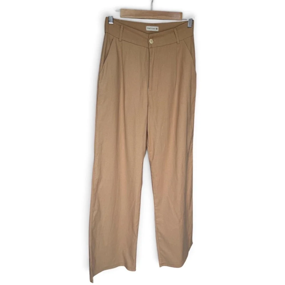Pantalon Caramelo Sastrero Simil Lino