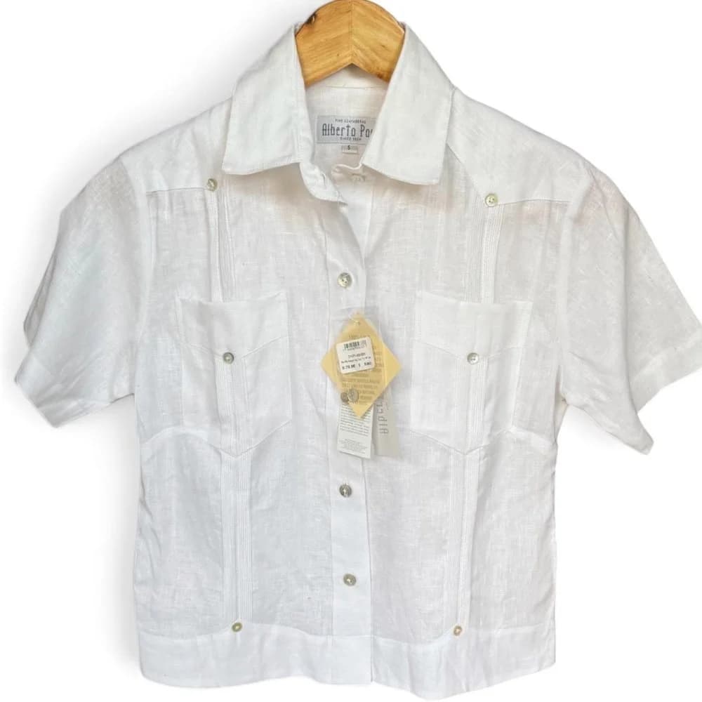 Camisa Blanca Mangas Cortas 100% Lino