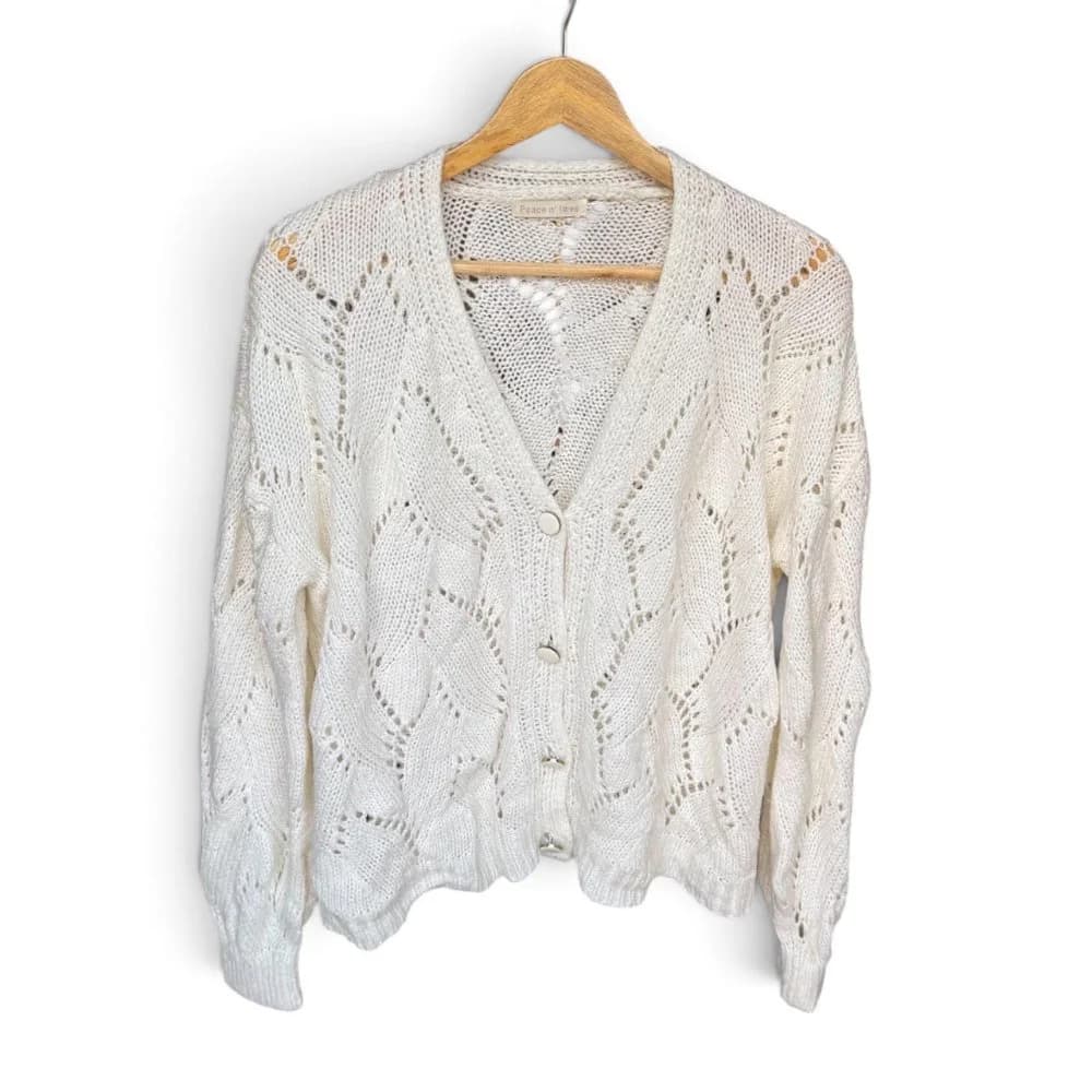Cardigan Blanco Tejido tipo lana
