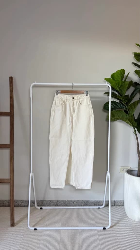 Pollera Denim Off White
