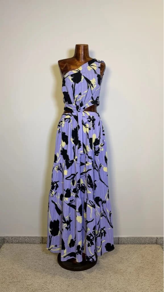 Vestido midi lila cutout