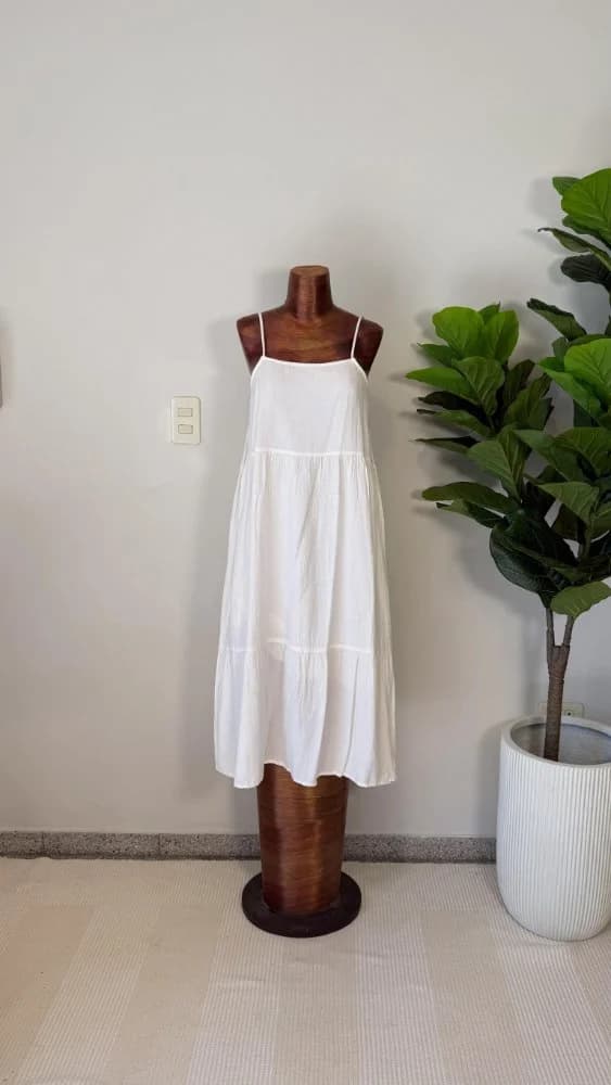 Vestido midi simil lino