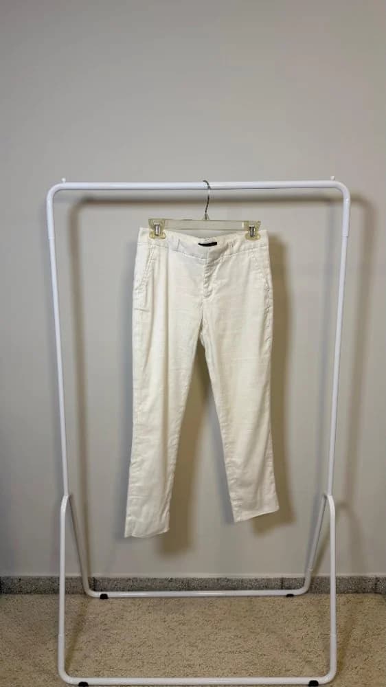 Pantalon Simil Lino Blanco