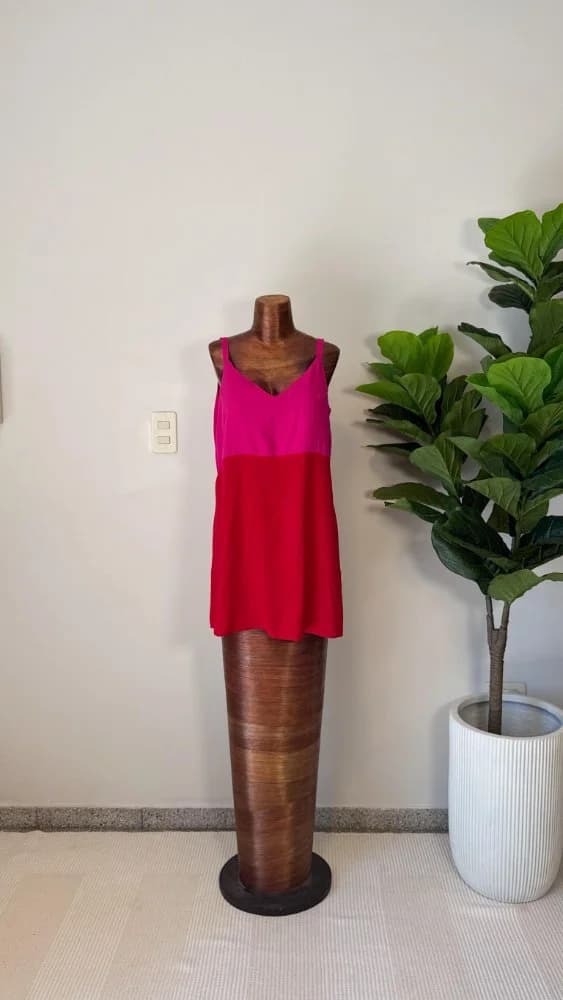 Vestido Mini Rojo y Rosado