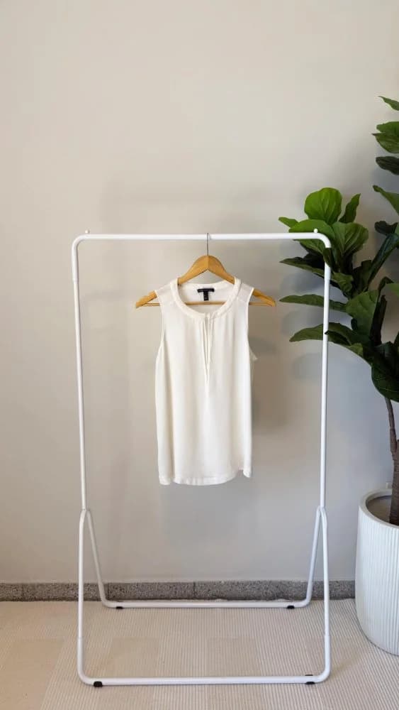 Blusa Blanca combinada gasa y algodon