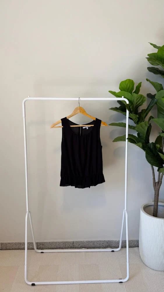 Blusa Negra Gaza cintura elastizada