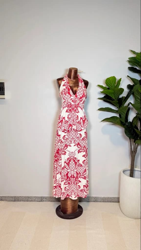 Set blanco y rojo estampado