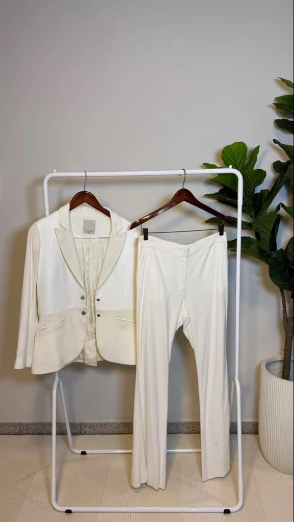 Set Traje Blanco Hueso