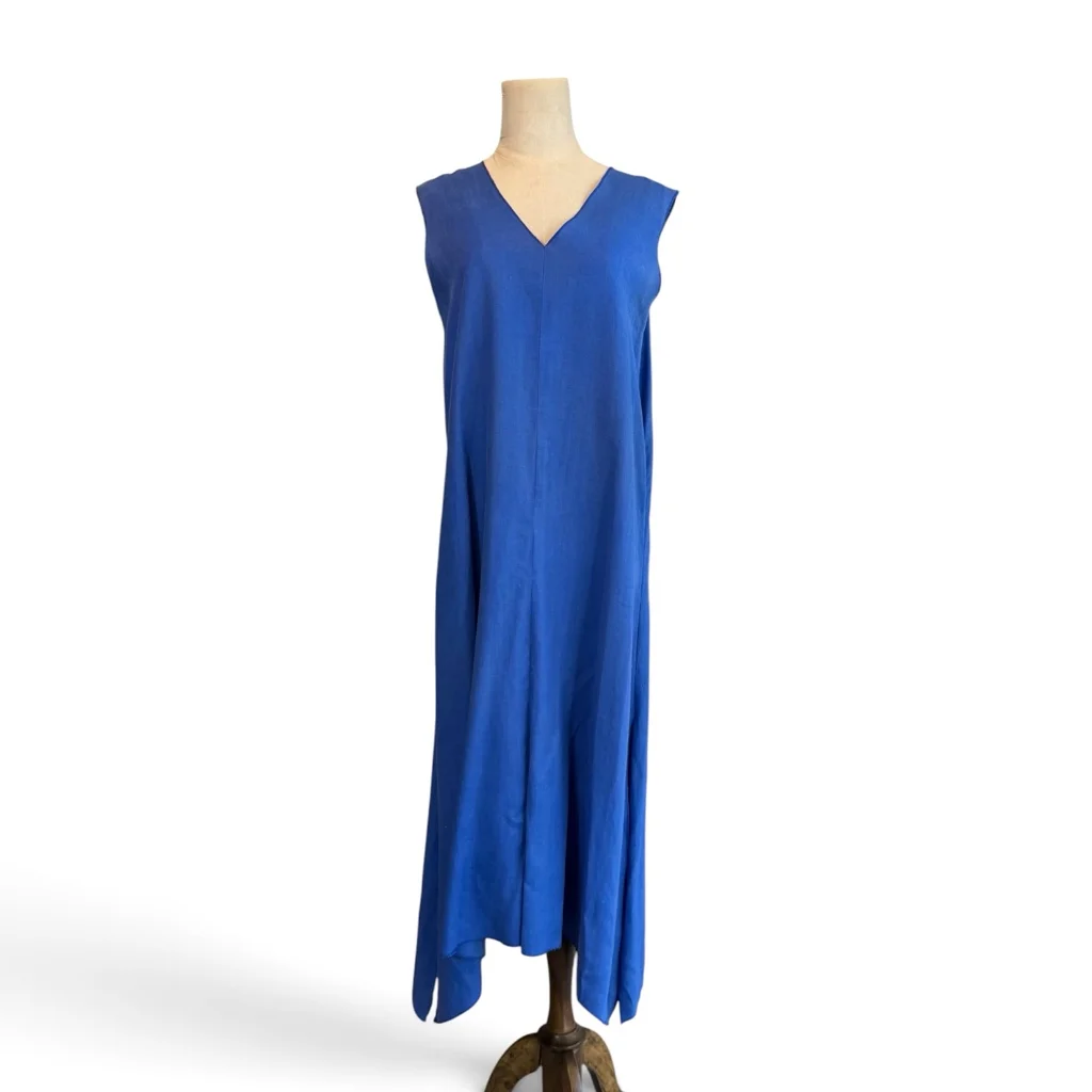Vestido Azul Simil Lino
