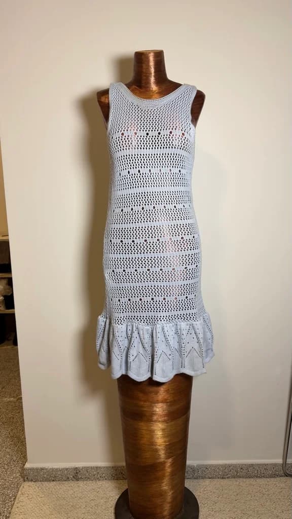 Vestido tejido celeste