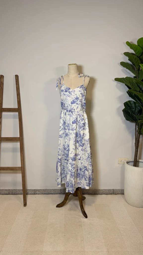 Vestido estampado celeste