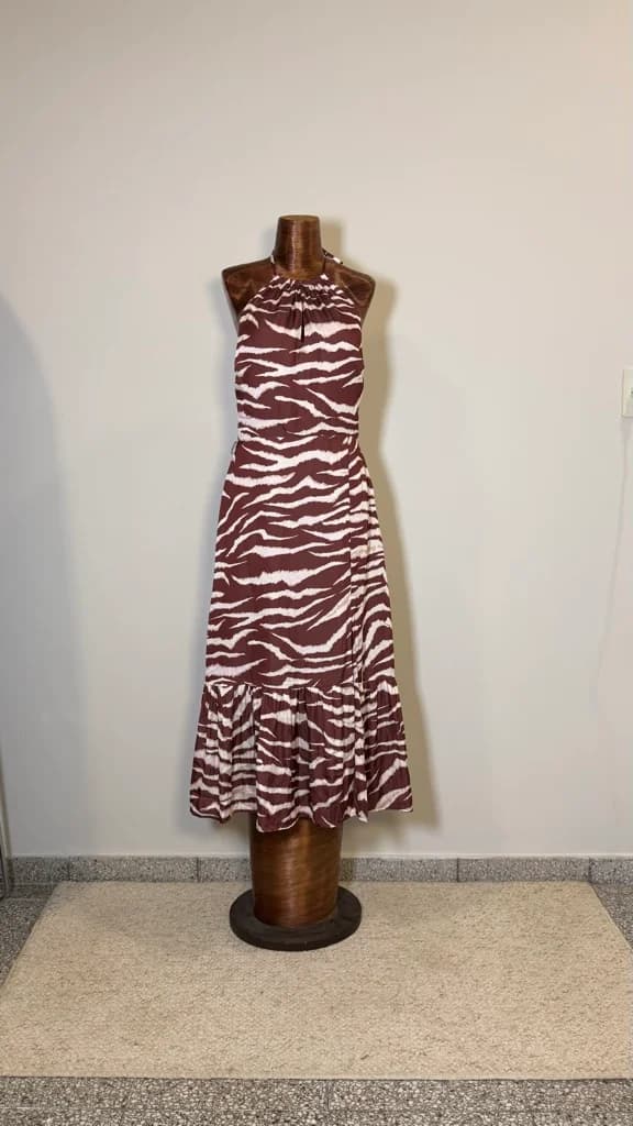 Vestido animal print cebra magenta