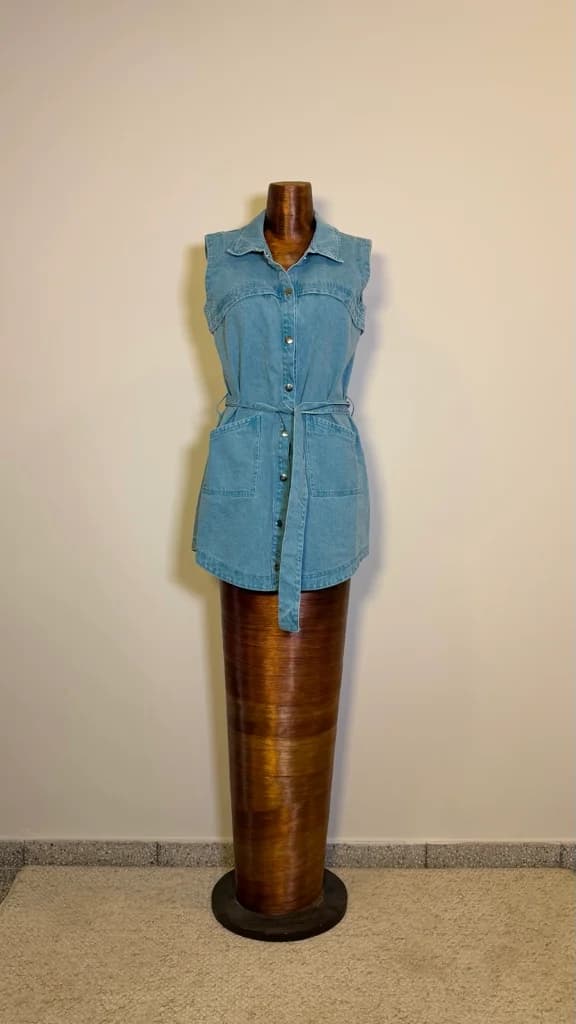 Vestido mini denim turquesa