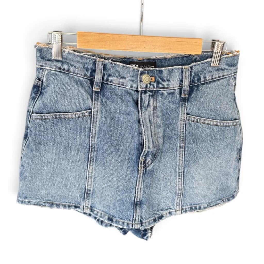 Short Pollera Jean Efecto Roto