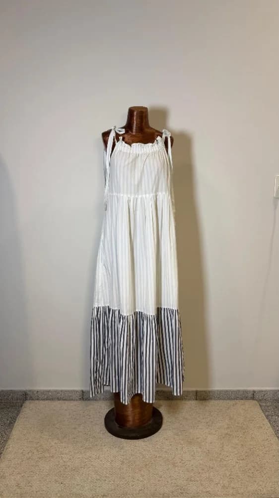 Vestido a Rayas Celeste y Azul