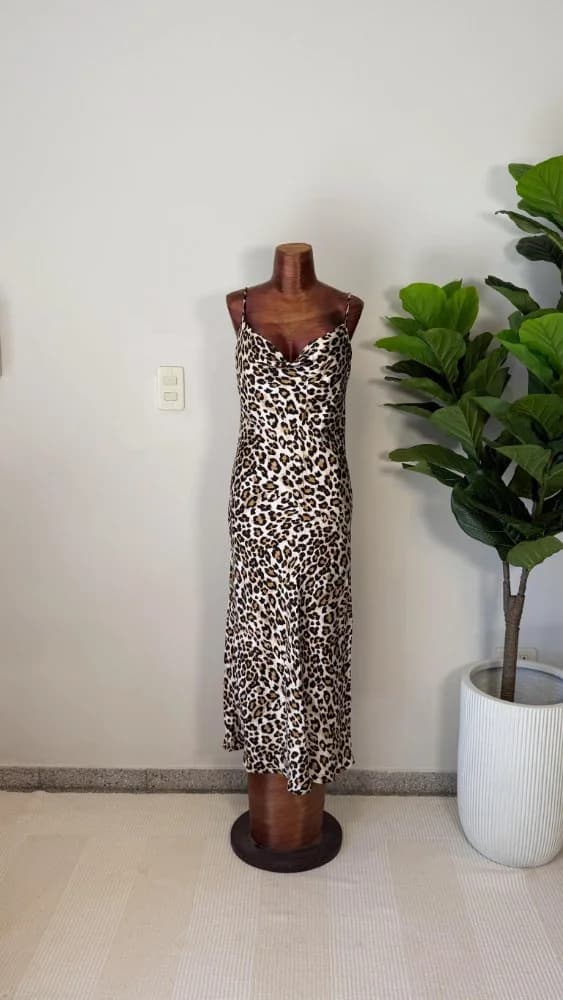 Vestido Satin Animal Print